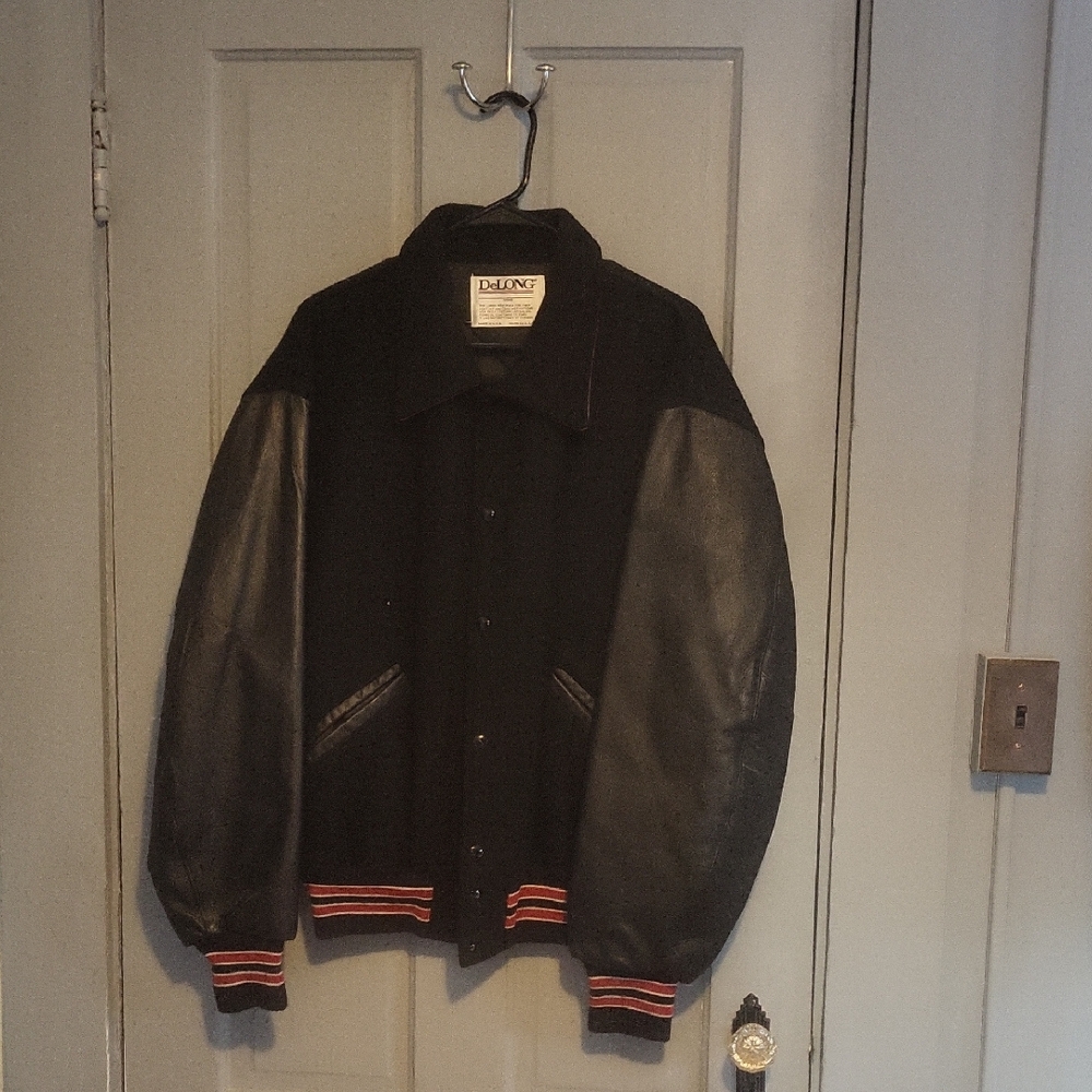 Delong Black and Red Bomber Jacket